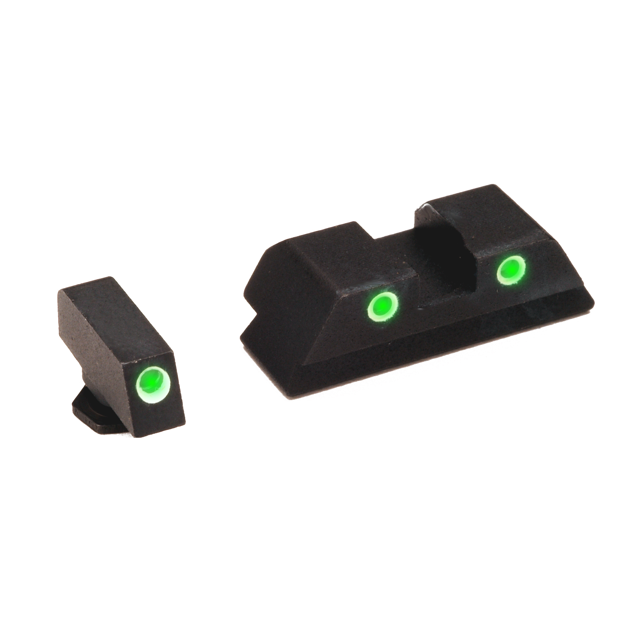 AmeriGlo GL119 Classic Tritium Sight Set for Glock  Green Tritium White Outline Front Sight-Green Tritium White Outline Rear Sight