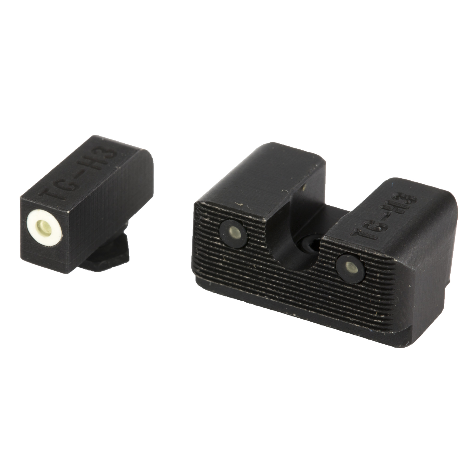 TruGlo TG231G2W Tritium Pro  High, White Outline Tritium Front/ Green Tritium Rear/Black Nitride Fortress Frame, Compatible w/Most Glock Except MOS, Front Post/Rear Dovetail Mount
