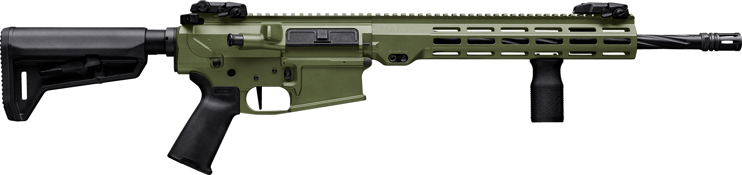 Maxim Defense MXM49684 MD10 L 308 Win 20+1 16" Fluted Barrel, Bazooka Green Cerakote Finish, M-LOK Handguard, Black Magpul Furniture, SL-K Stock, MVG Grip, MBUS Sights, Blackout Defense Flat Trigger