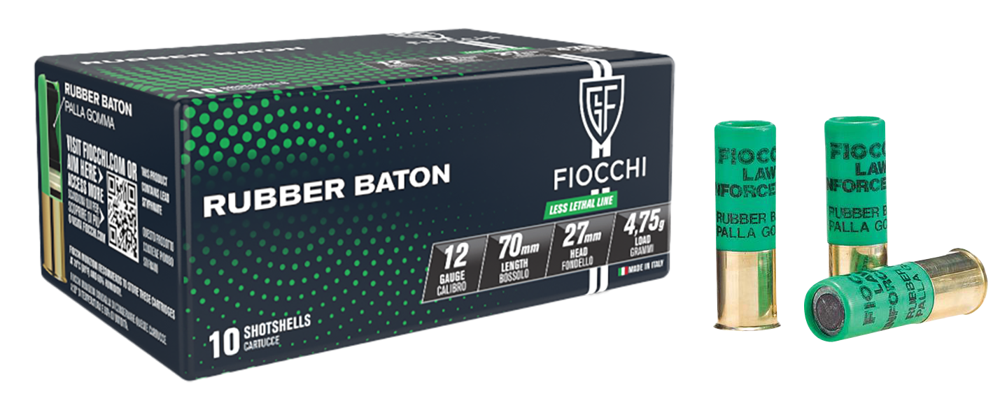 Fiocchi 12LEBA10 Rubber Baton Home Defense 12Gauge 2.75" 1oz SlugShot 10 Rounds