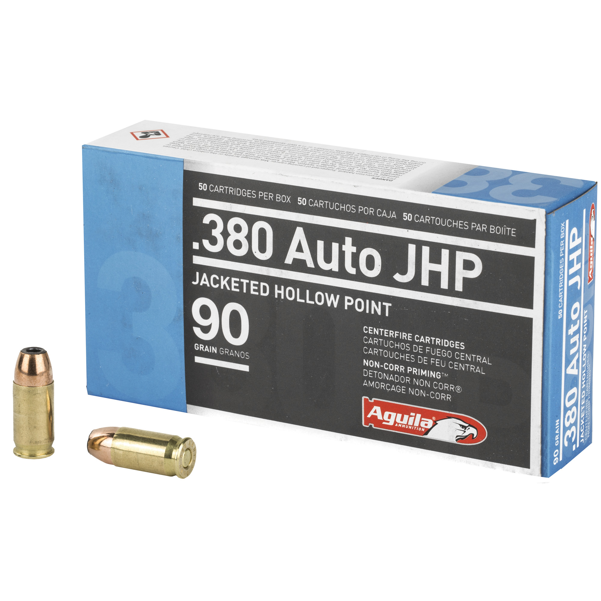 Aguila Pistol Ammo 380 ACP 90 gr. JHP 50 rd.