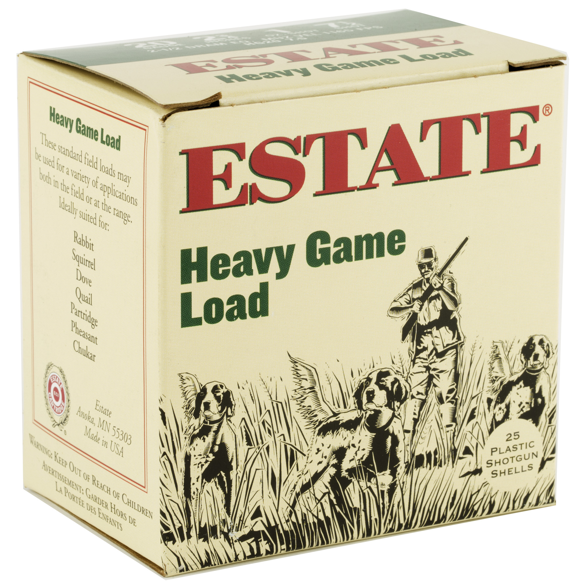Fed Estate 20ga 2.75 #7.5 25 Rounds