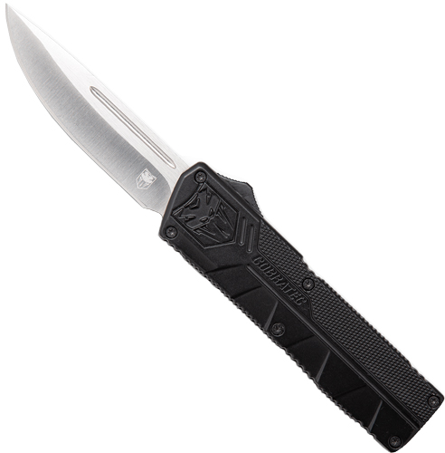 CobraTec Knives BCTLWDNS Lightweight  3.25" OTF Drop Point Plain D2 Steel Blade/Black Aluminum Handle Includes Pocket Clip - BCTLWDNS - 099654026016