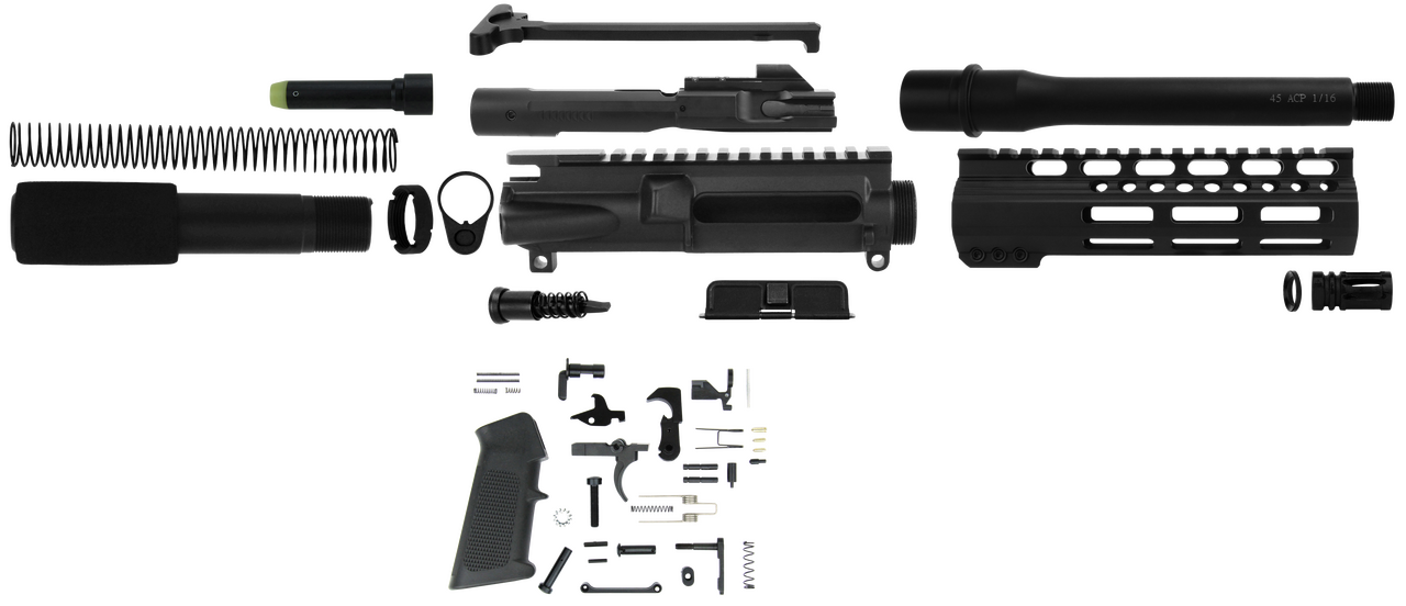 TacFire SSPK45ACPLPK AR Build Kit Pistol 45 ACP AR-10 Black Nitride Steel 5/8"-24 tpi *Sports South Exclusive.