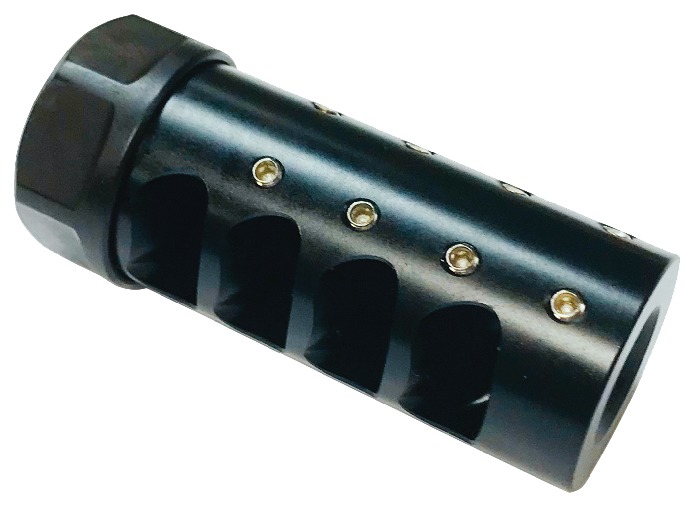 American Precision Arms G3L5830N Gen 3 Little Bastard Self Timing Brake Black Nitride Stainless Steel with 5/8"-24 tpi Threads, 2.55" OAL & 1" Diameter for 30 Cal Rifle American Precision Arms G3L5830N Gen 3 Little Bastard Self Timing Brake Black Nitride Stainless Steel with 5/8"-24 tpi Threads, 2.55" OAL & 1" Diameter for 30 Cal Rifle