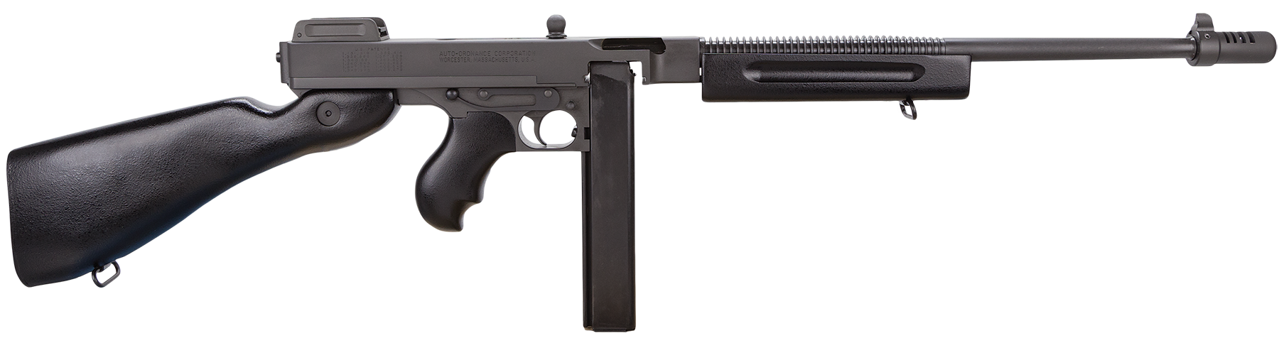 Thompson T1C 1927A-1 Commando Carbine 45 ACP Caliber with 16.50" Barrel, 20+1 Capacity (Stick), Black Parkerized Metal Finish, Black Stock Includes Black Nylon Sling