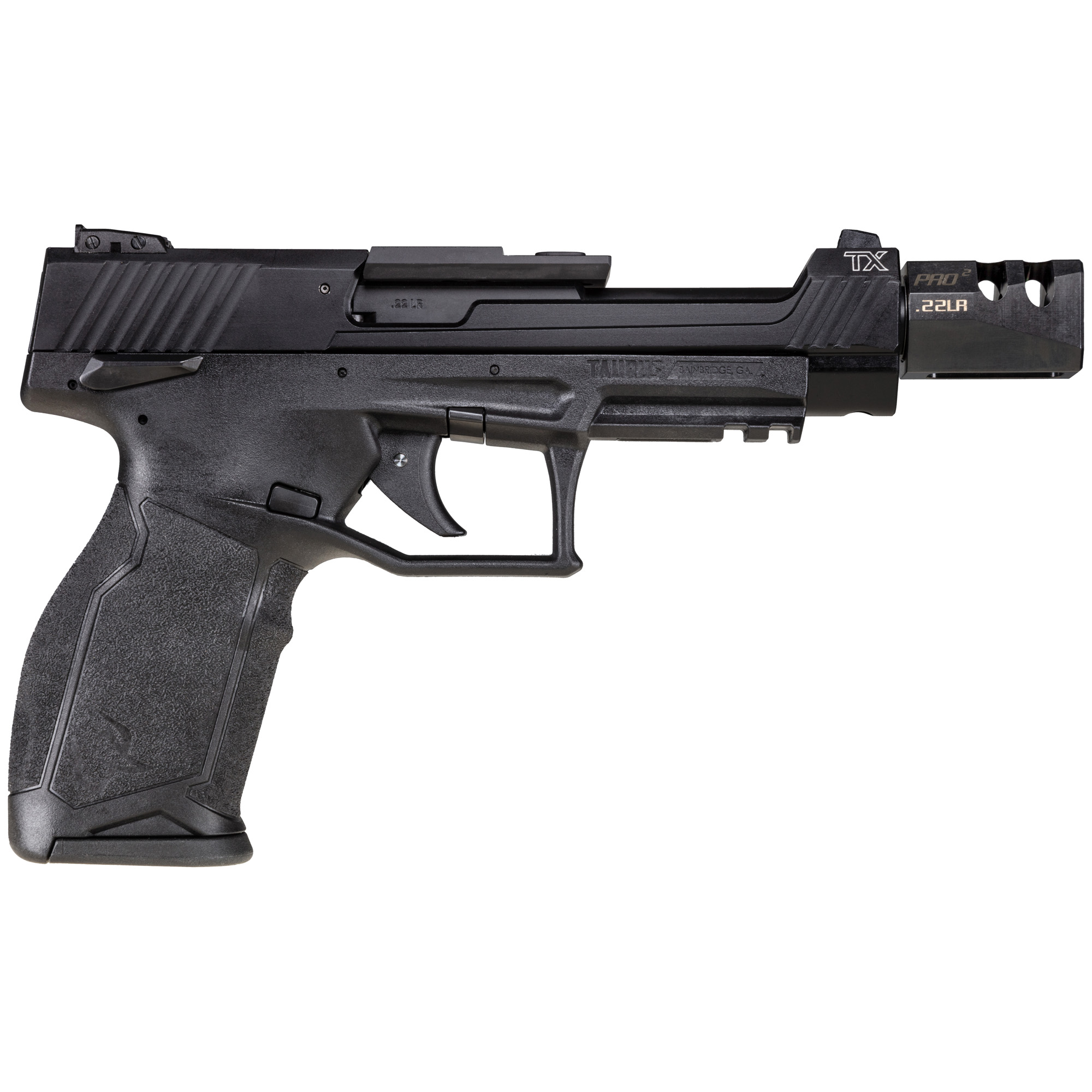 Taurus 1-TX22C151-T TX22 Competition 5.40" 16+1 (3) Black Polymer Frame Black Anodized Ported Aluminum Slide with Optics Mount Aggressive Textured Black Polymer Grip Includes Compensator - 1-TX22C151-T - 725327936664