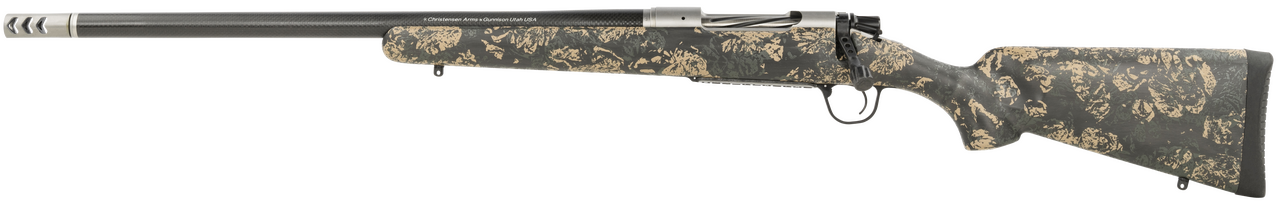 Christensen Arms 8010618100 Ridgeline FFT Full Size 308 Win 4+1 20" Stainless Steel Threaded Barrel, Stainless Aluminum Receiver, Green w/Black/Tan Accents Fixed Sporter Carbon Fiber Stock,