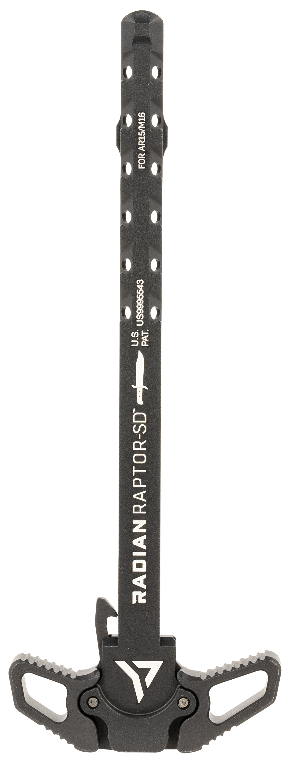 Radian Weapons R006BLEM Raptor SD *BLEM Ambi Charging Handle, Black, Gas Ported Shaft, Fits Mil-Spec AR-15/M16 Platform