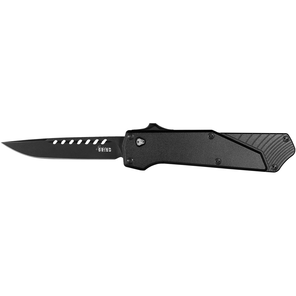 Southern Grind Arachnid OTF Knife 3.2 in  Drop Point Black w/Black - SG12030120 - 817055022228