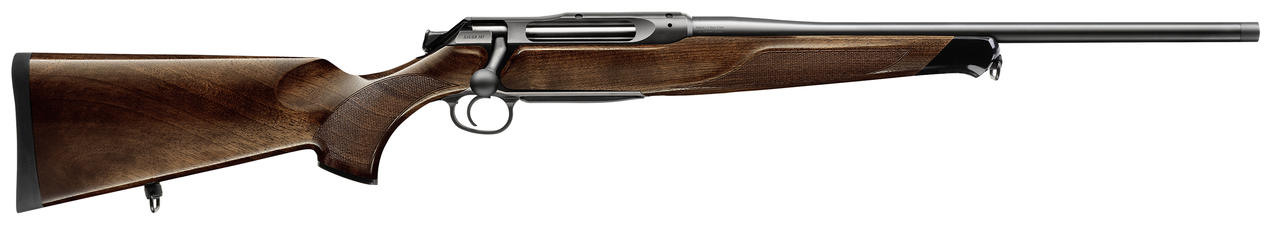 Sauer 80117096 505 Lux Full Size 30-06 Springfield 5+1 22" Matte Blued Threaded Barrel, Matte Blued Saddle Mount Steel Receiver, Grade 2 Wood Fixed Stock