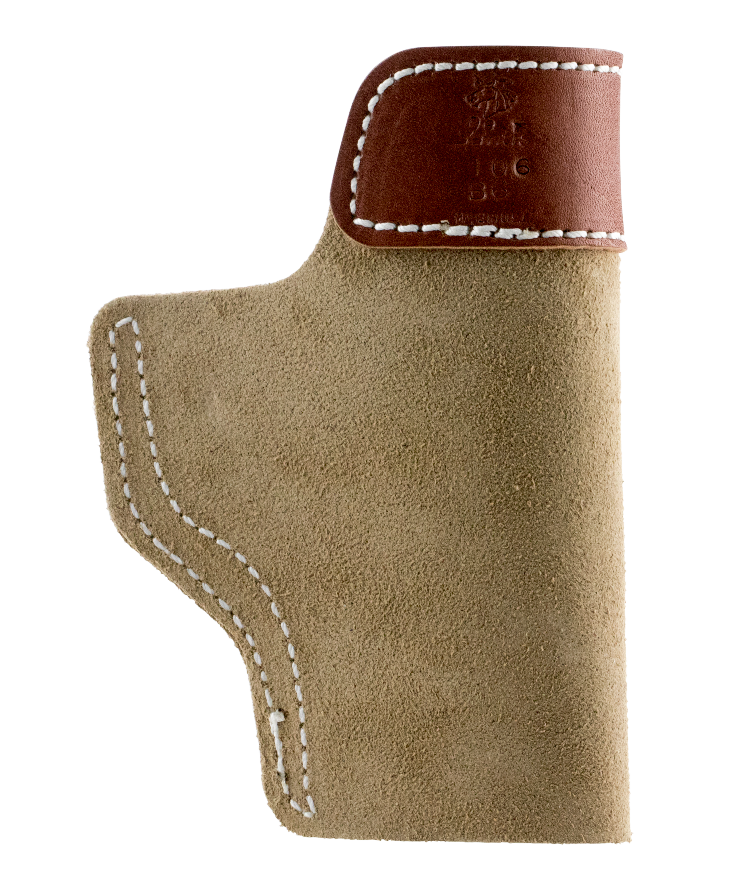 DeSantis Gunhide 106NBD6Z0 Sof-Tuck  IWB Natural Leather/Suede Belt Clip Compatible w/Glock 43