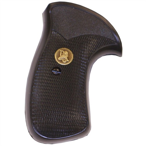 Pachmayr 03270 Compact Grip Checkered Black Rubber for S&W K/L Frame with Round Butt