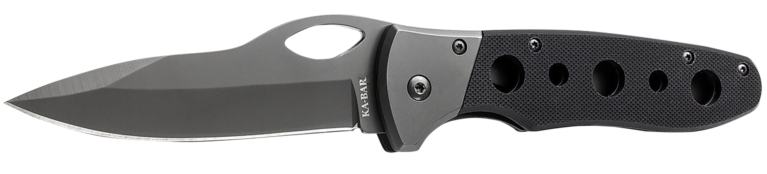 Ka-Bar 3076 Agama  EDC 3.75" Folding Clip Point Plain Black Stonewashed 420HC SS Blade, Black G10 Handle, Includes Pocket Clip