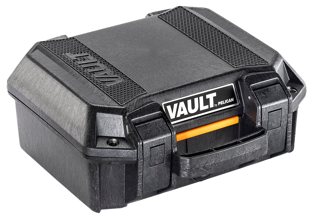 Pelican VCV100 Vault Case Small Black Polymer Holds Handgun