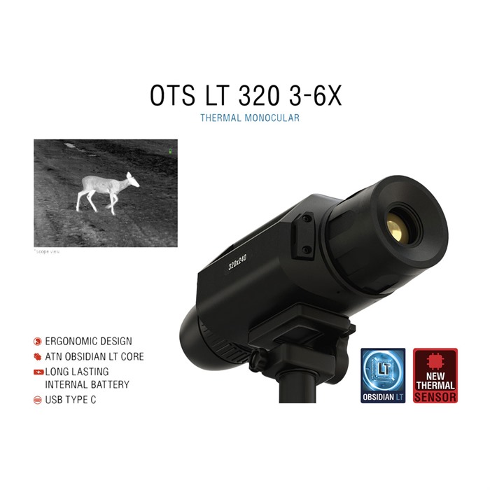 ATN OTS LT 320 3-6x Thermal Viewer 60 Hz USB-C 25mm Eye Relief