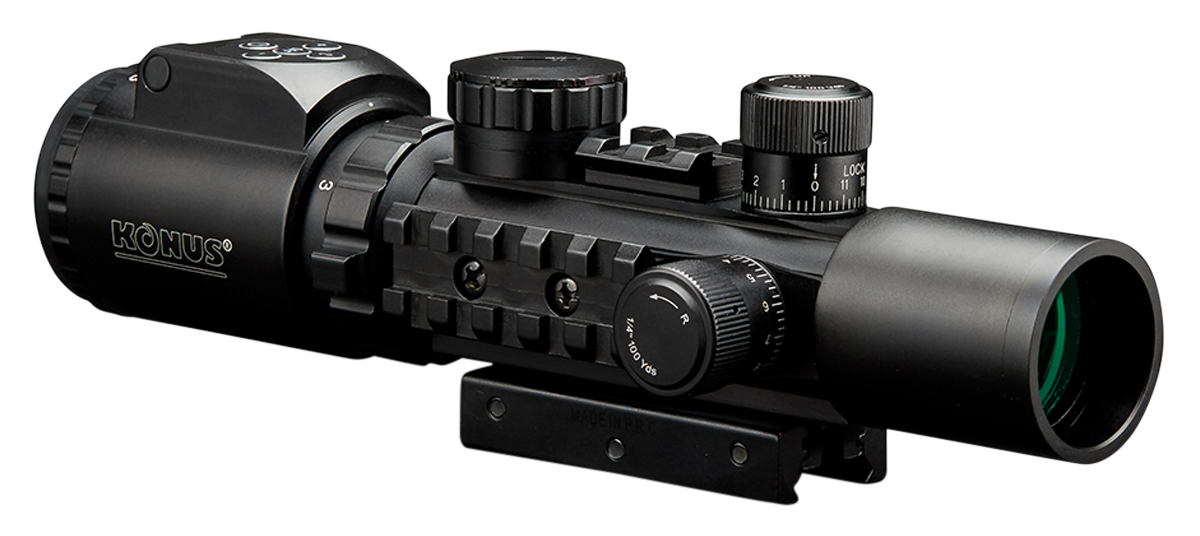 Konus Optics KonusPro AS-34 2-6x28mm Mil-Dot Dual Illuminated Scope 34mm Tube Level