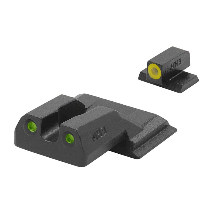 Meprolight ML41770 Hyper-Bright Yellow Ring Front/Green Rear Sights for S&W M&P Shield Shield Plus (Not EZ Models)