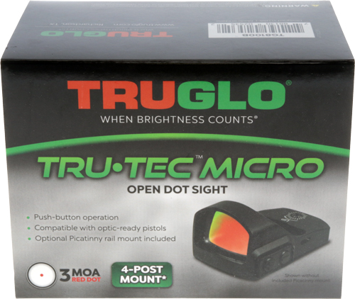 Truglo Tru-Tec Micro Red Dot Sight 3 MOA 23x17mm Remington Shotgun