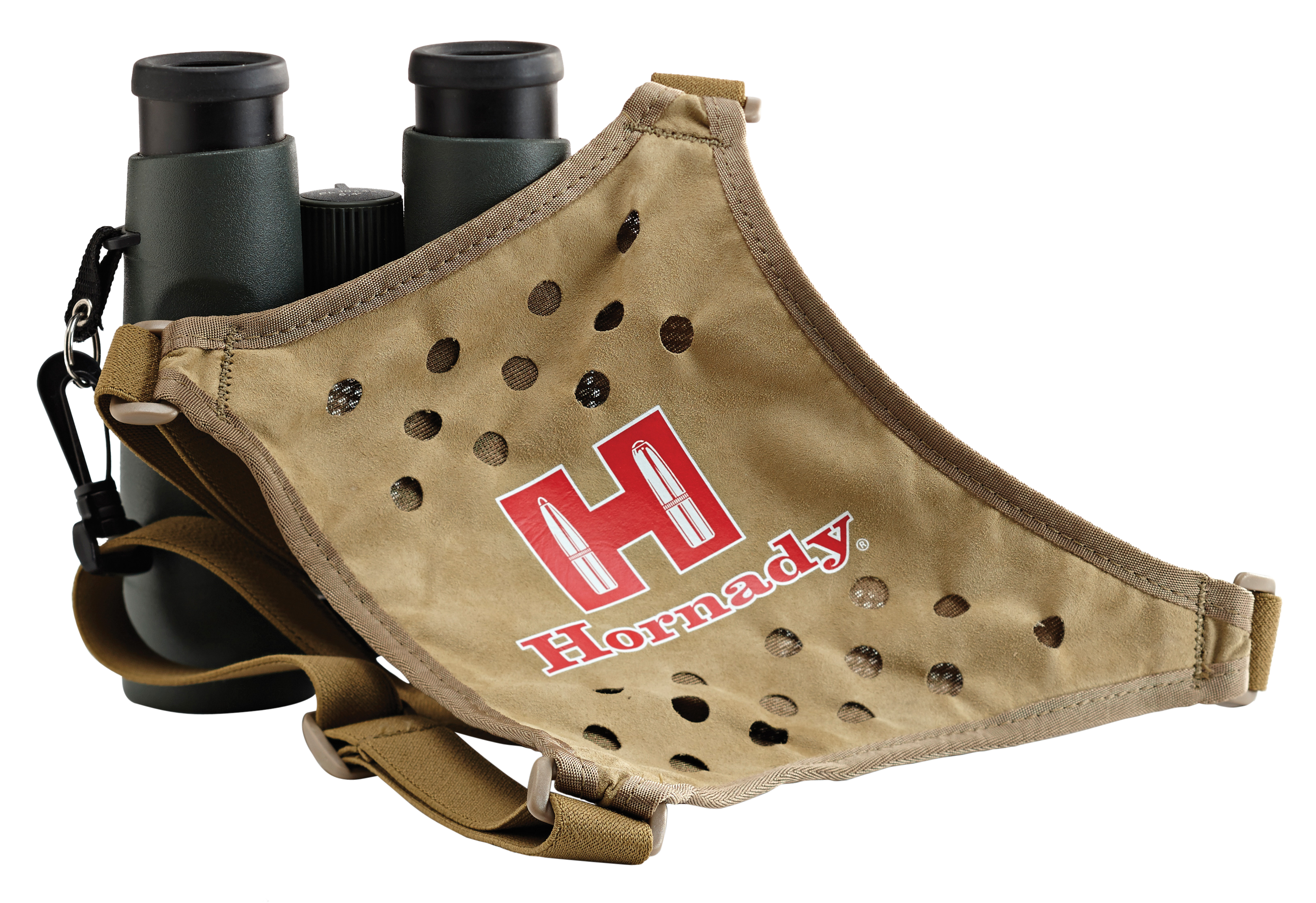 Hornady Binocular Harness Elastic Straps Tan Red Logo