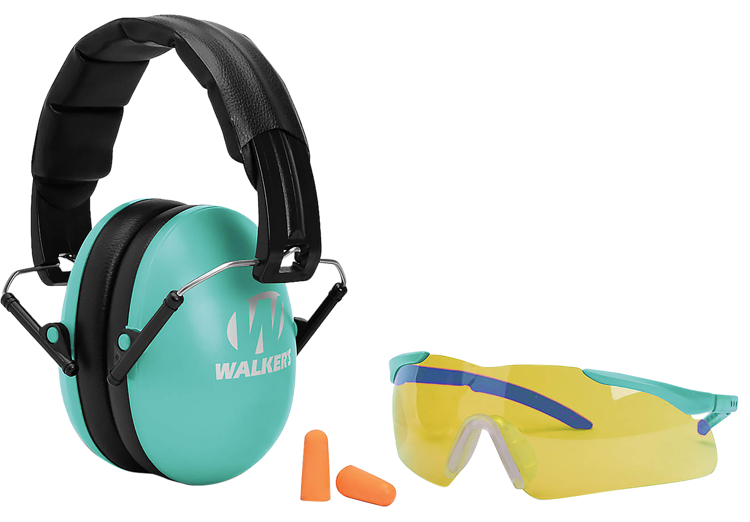 Youth & Women Folding Purple Muff/Glasses/Plug Combo - Teal - GWP-YWFM2GFP-LTL - 888151019269