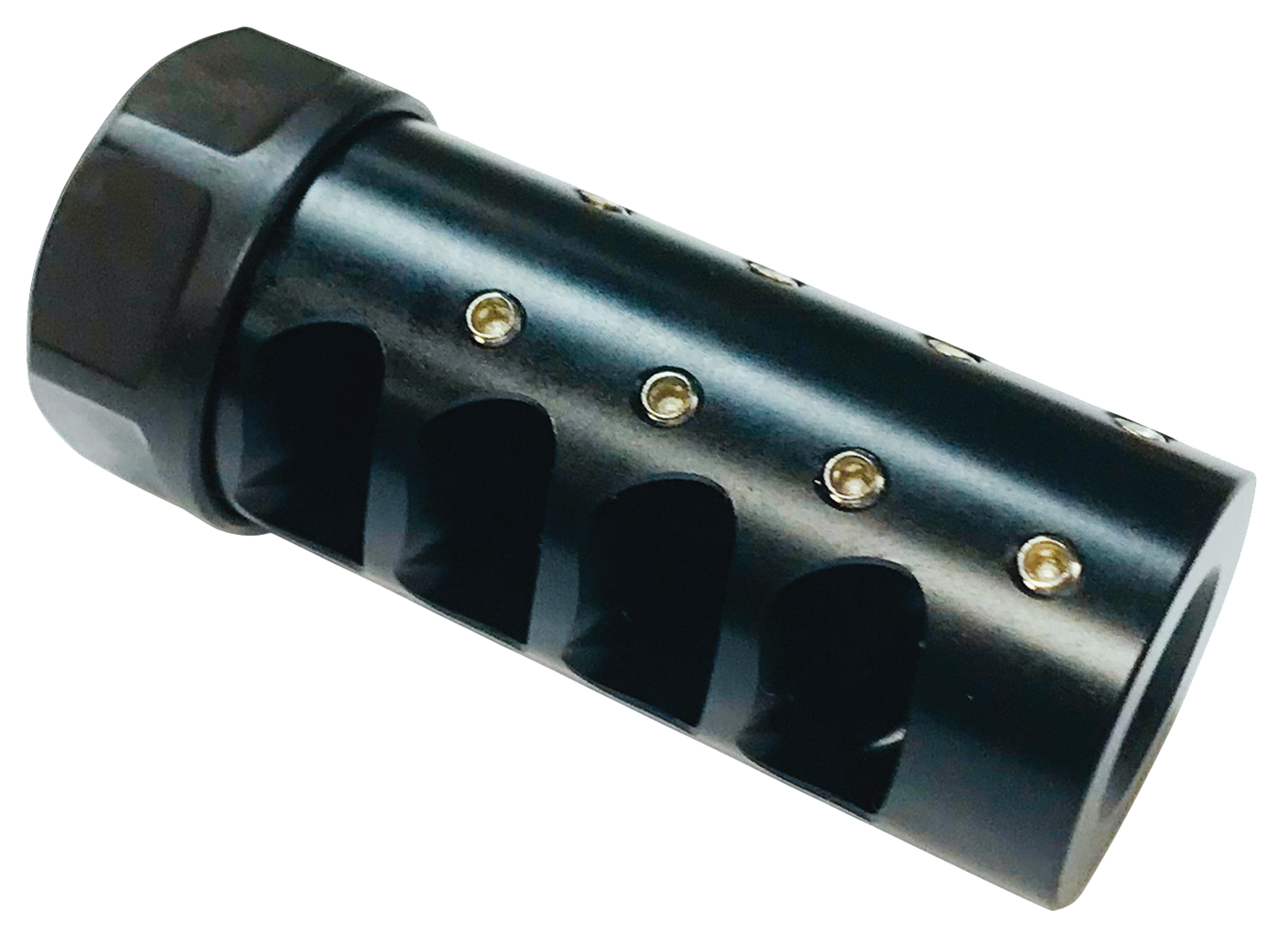 American Precision Arms G3L5838N Gen 3 Little Bastard Self Timing Brake Black Nitride Stainless Steel with 5/8"-24 tpi Threads, 2.55" OAL & 1" Diameter for 338 Cal Rifle