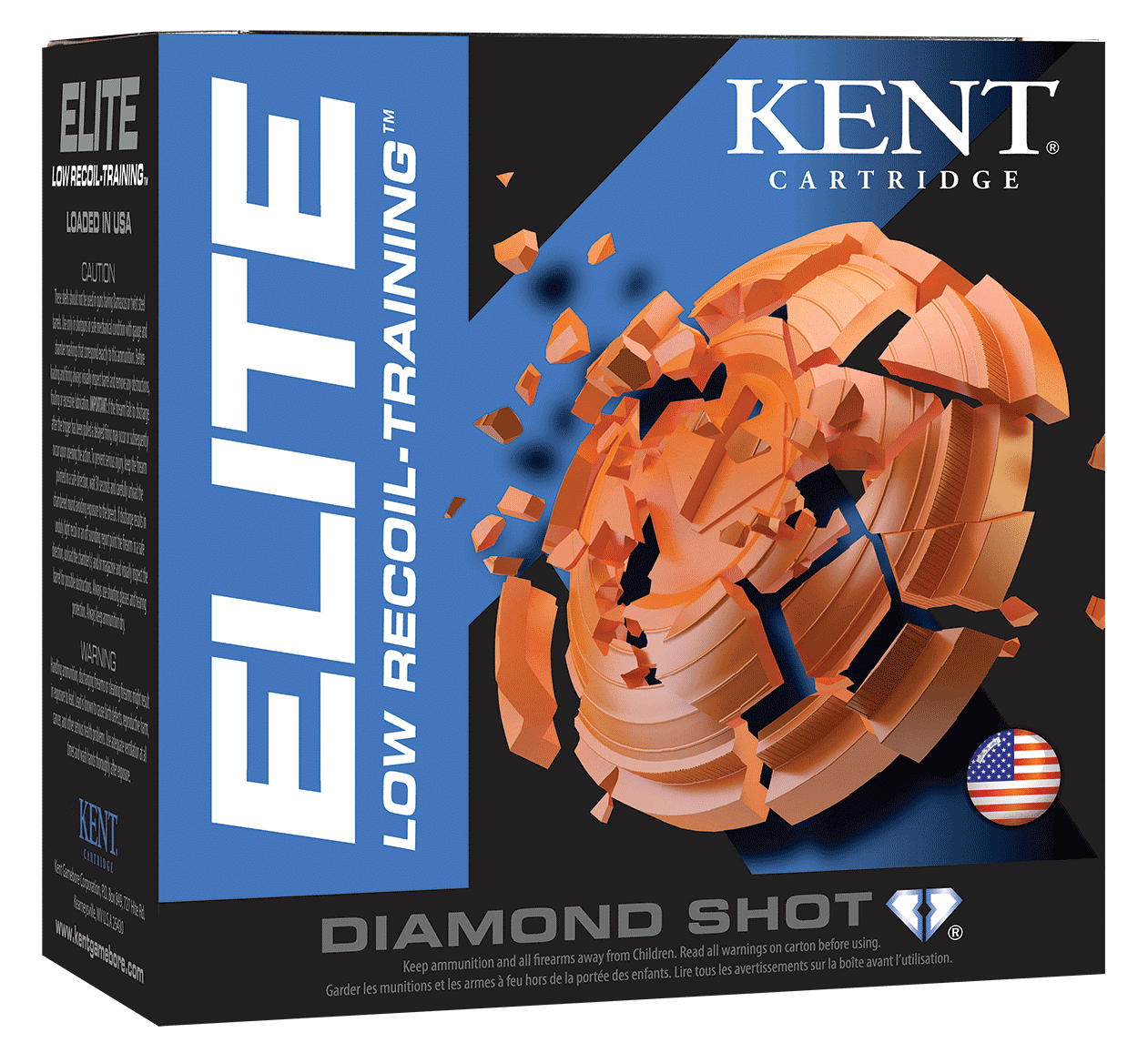 Kent Cartridge E122L208 Elite Low Recoil-Training 12 Gauge 2.50" 3/4 oz 8 Shot 25 Rounds