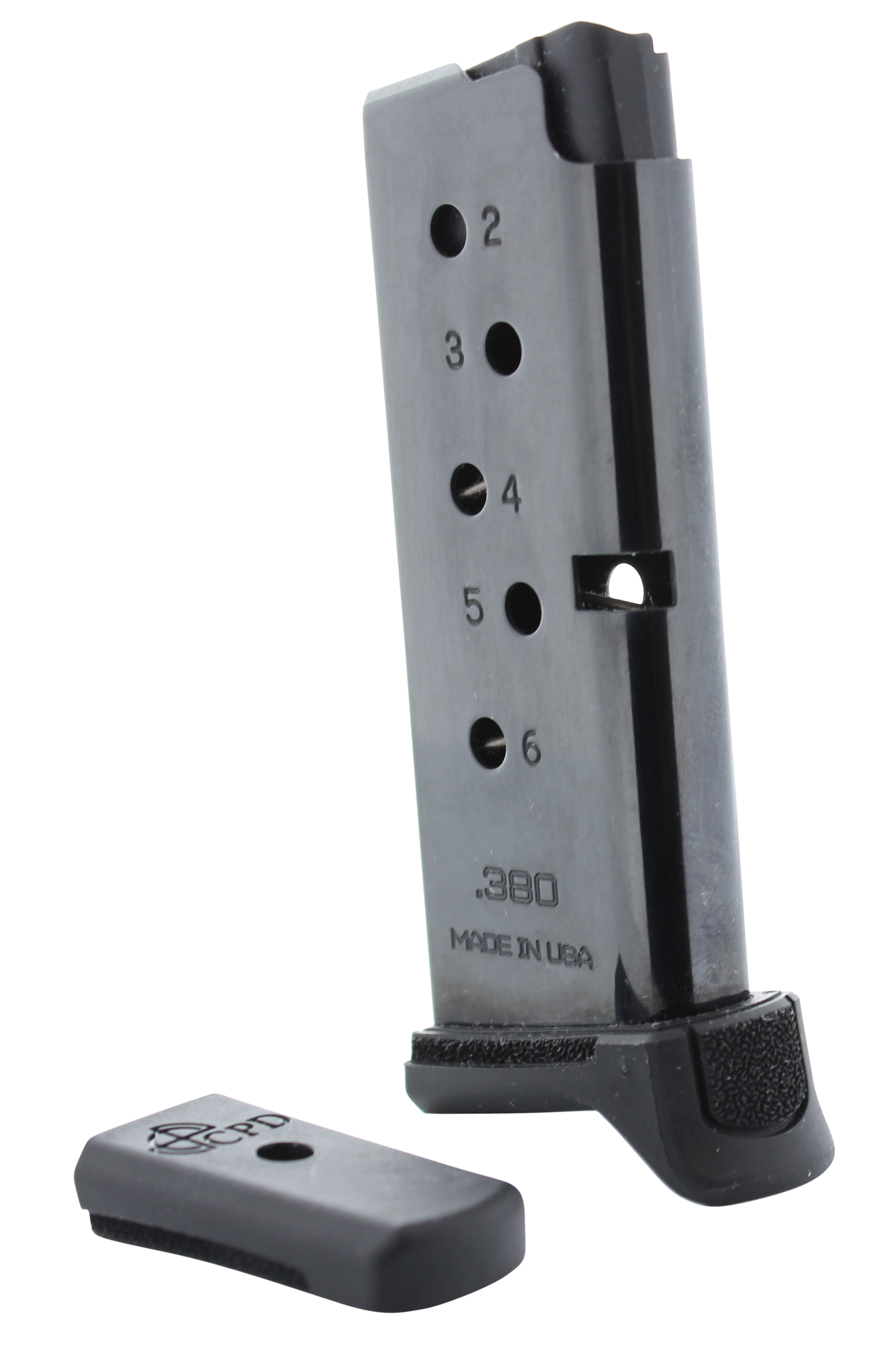 DuraMag 6X38141205RCPD Replacement  Black Detachable 6rd 380 ACP for Ruger LCP/LCP II