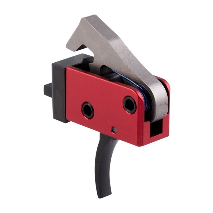 Timney Triggers 682 PCC Trigger  Two-Stage Curved Trigger with 2 lbs Draw Weight & Black/Red Finish for AR-Platform