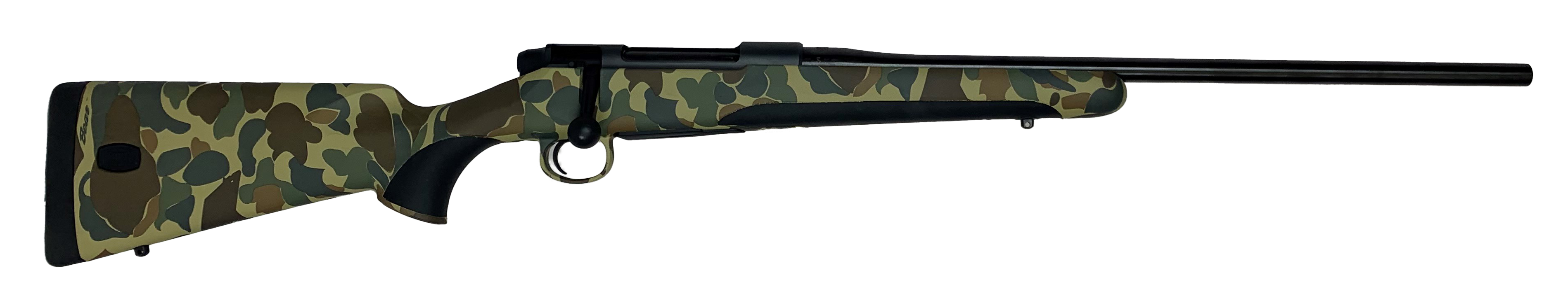 Mauser M18OS308T M18  308 Win 5+1 22" Black Threaded Barrel Black Steel Old School Camo Fixed with Storage Compartment Stock