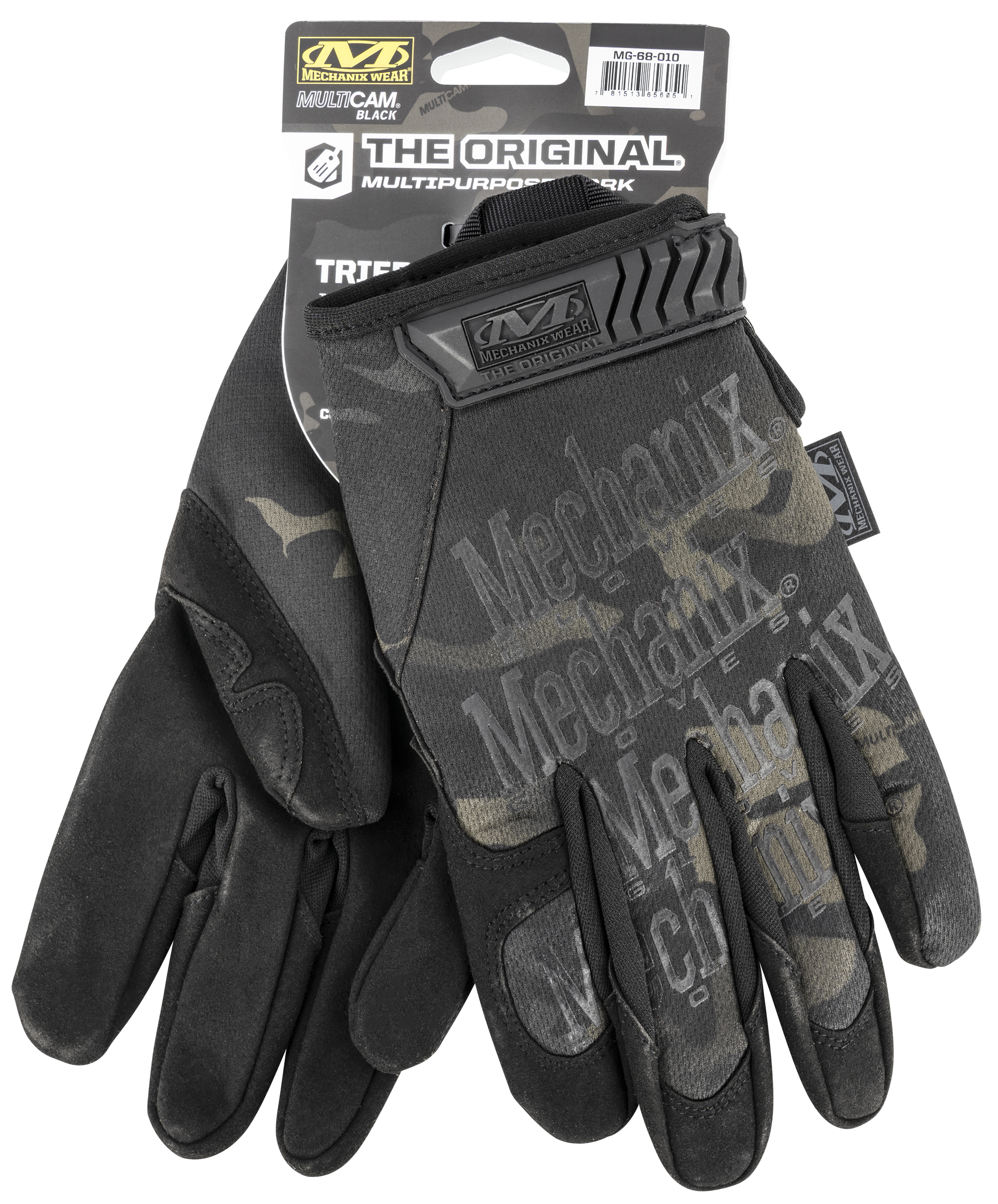 Mechanix Wear MG68009 Original  Black Multi-Cam Synthetic Leather Medium TPR Closure