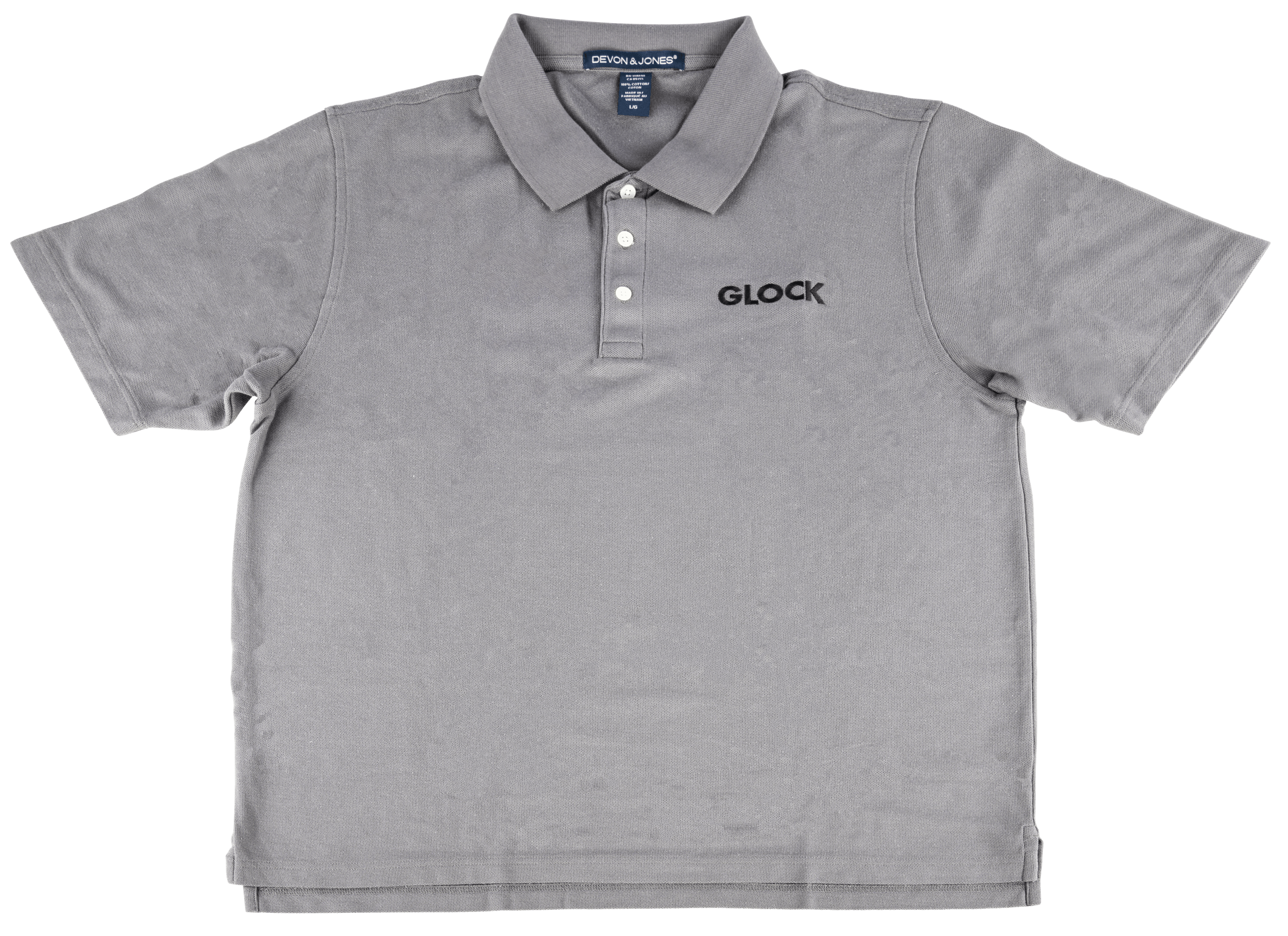 Glock AP95877 Classic Polo  Gray Cotton Short Sleeve XL