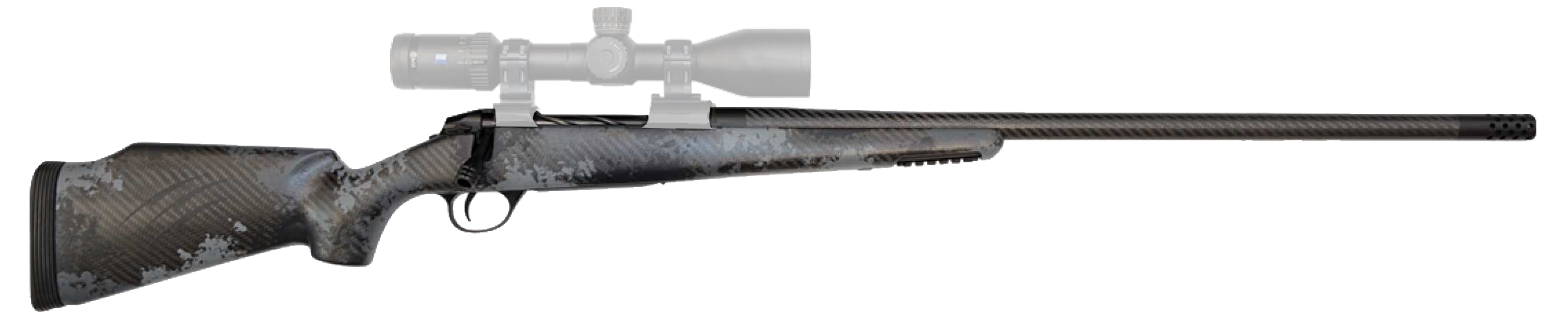 Fierce Firearms FCRG65PRC22TP Carbon Rage  Full Size 6.5 PRC 3+1 22" Black C3 Carbon Fiber Barrel, Tungsten Gray Cerakote Titanium Receiver, Phantom Camo Fixed Fierce Tech C3 Stock,