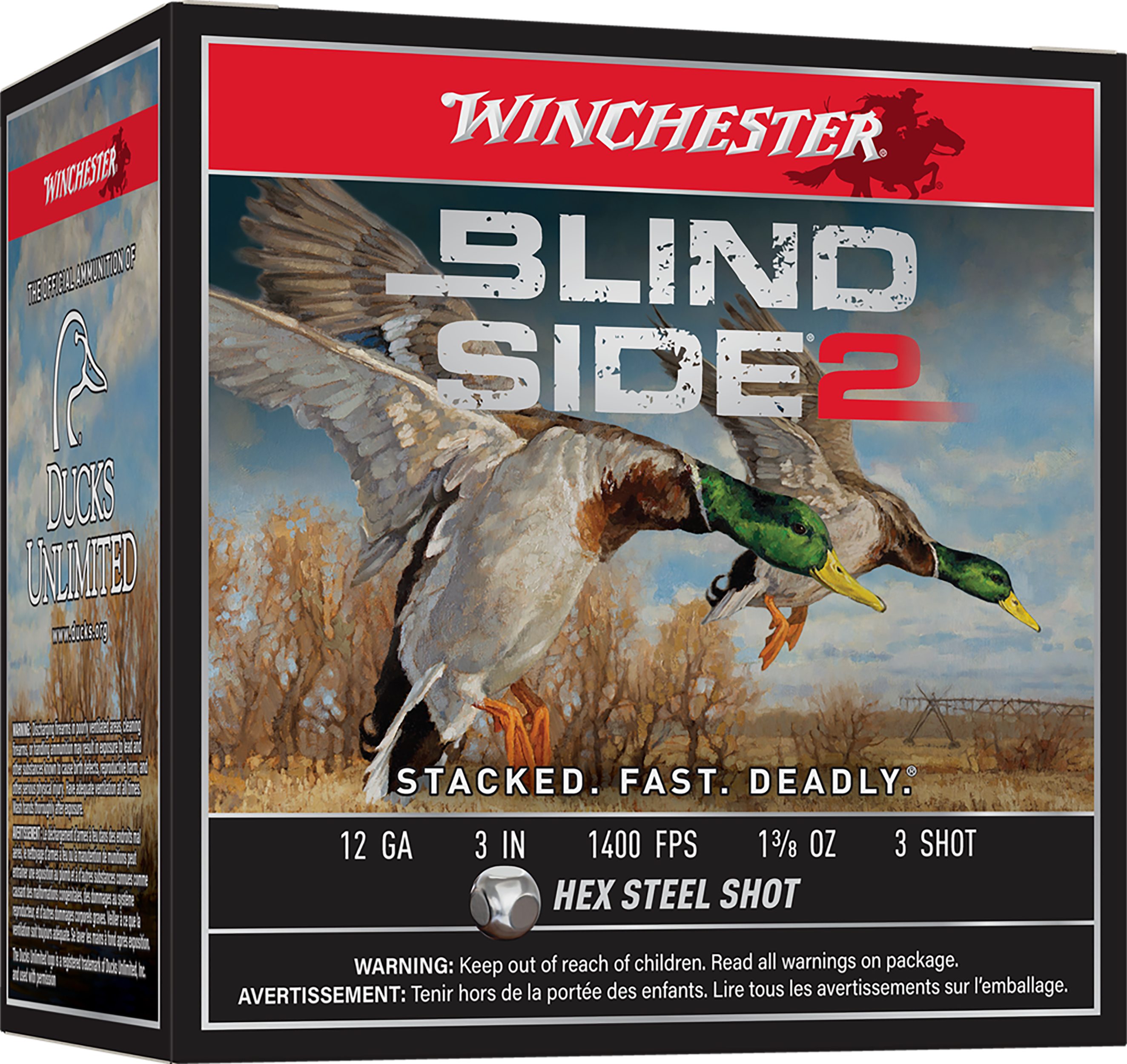 Winchester Blind Side 2 Shotgun Ammo 12 ga. 3 in. 1 3/8 oz. 3 Shot 25 rd. Winchester Blind Side 2 Shotgun Ammo 12 ga. 3 in. 1 3/8 oz. 3 Shot 25 rd.