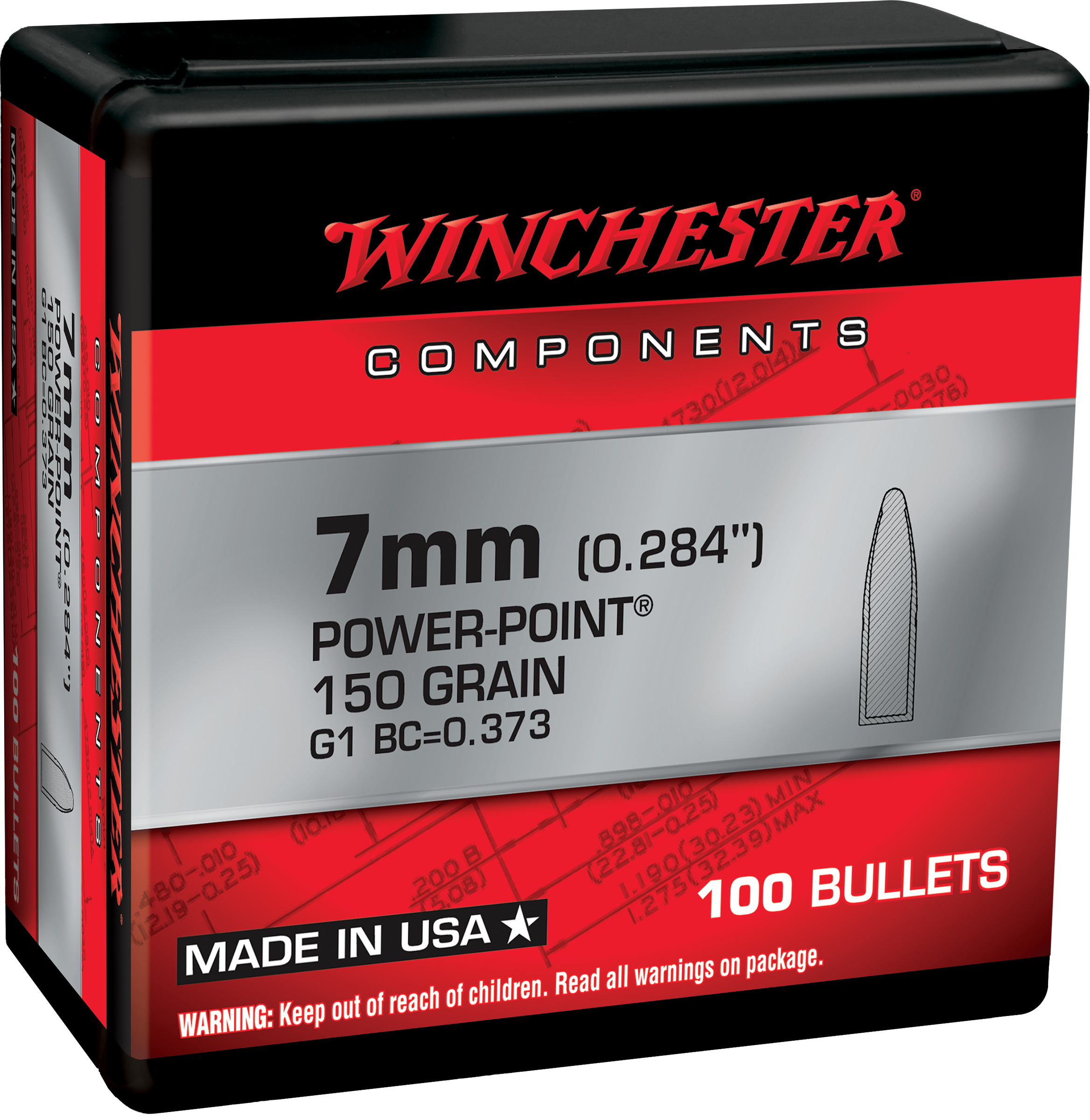 Winchester Ammo WB7PP150X Centerfire Rifle  7mm 150gr Power Point 100 Per Box/10 Case