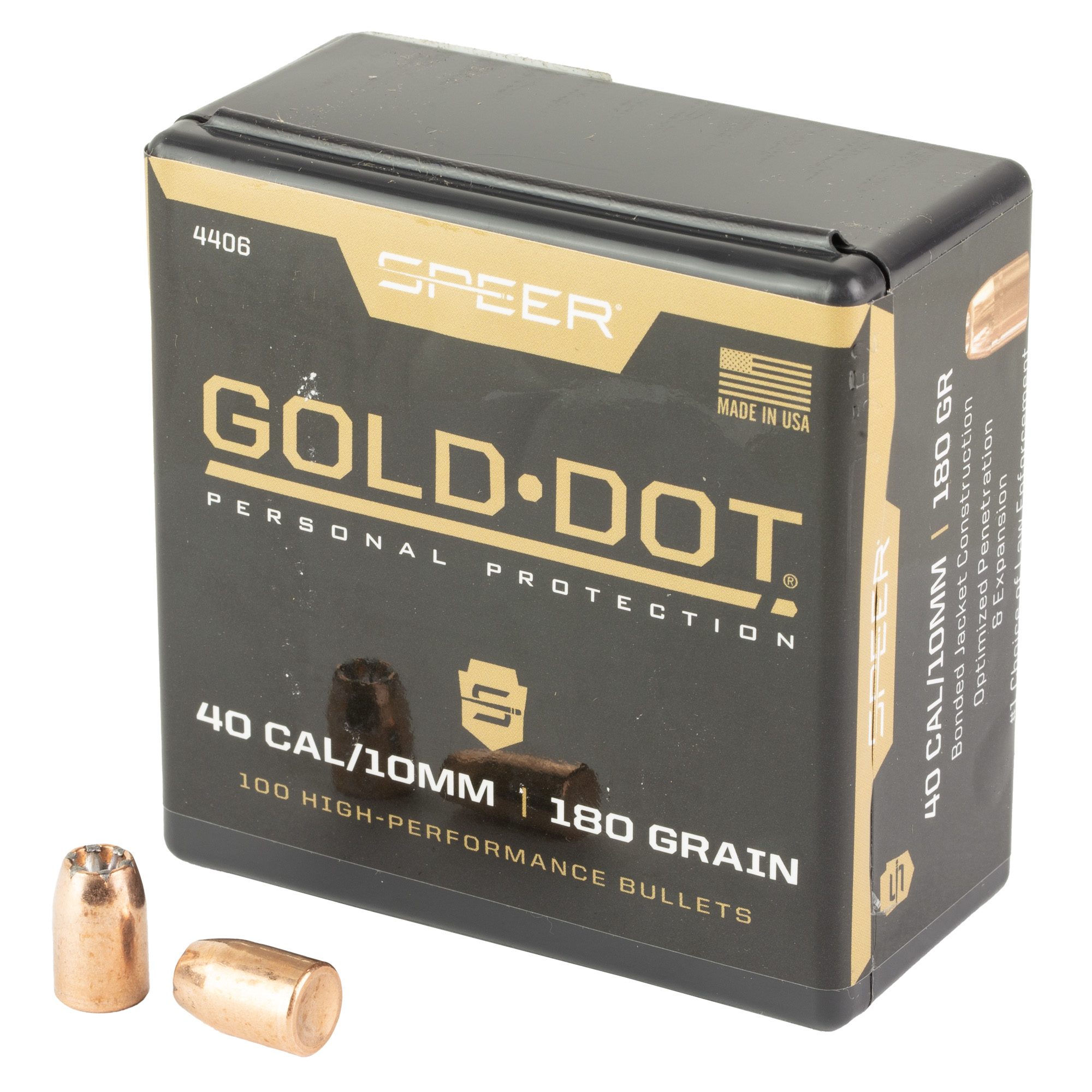 Speer 4406 Gold Dot Personal Protection 40Cal 180gr Hollow Point 100 Per Box/5 Case