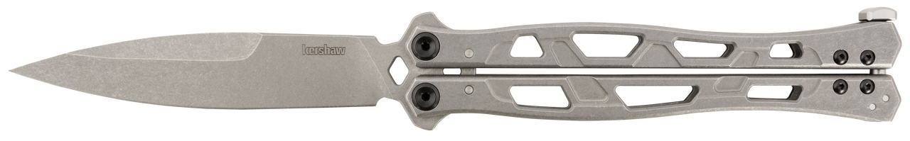 Kershaw 5050 Moonsault  4.60" Butterfly Spear Point Plain 14C28N Steel Blade, Stainless Steel Handle