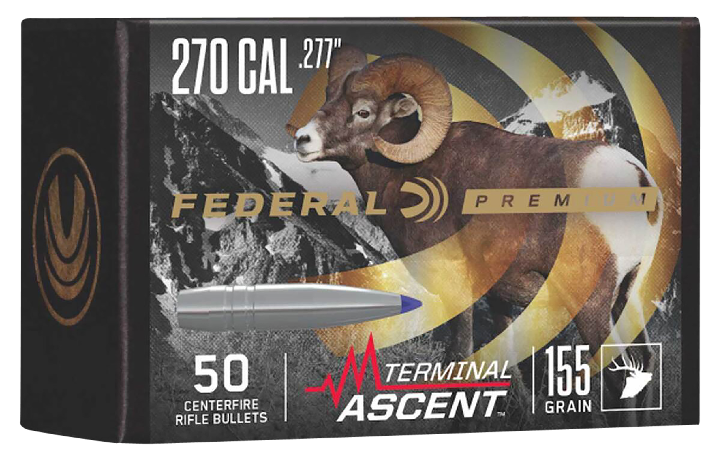Federal PB277TA2 Premium Terminal Ascent Component 270Cal 155gr 50 Per Box/4 Case