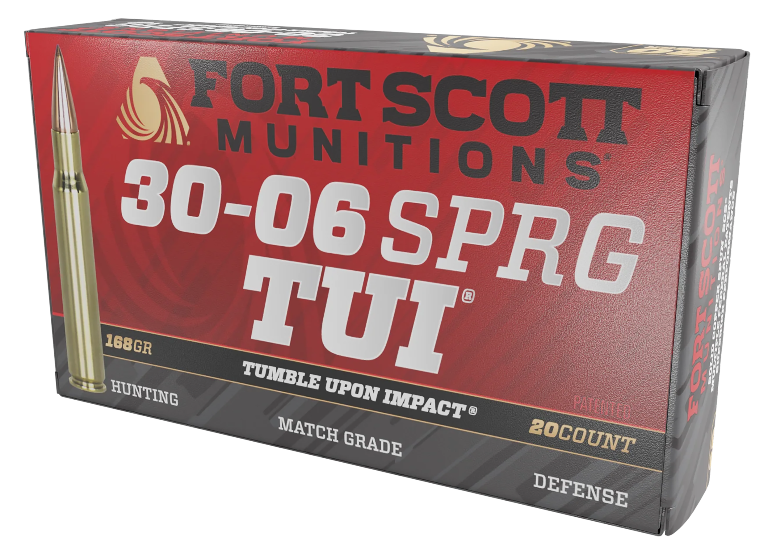 Fort Scott Munitions 3006168SCV Tumble Upon Impact (TUI) Rifle 30-06Springfield 168gr Solid Copper Spun 20 Rounds