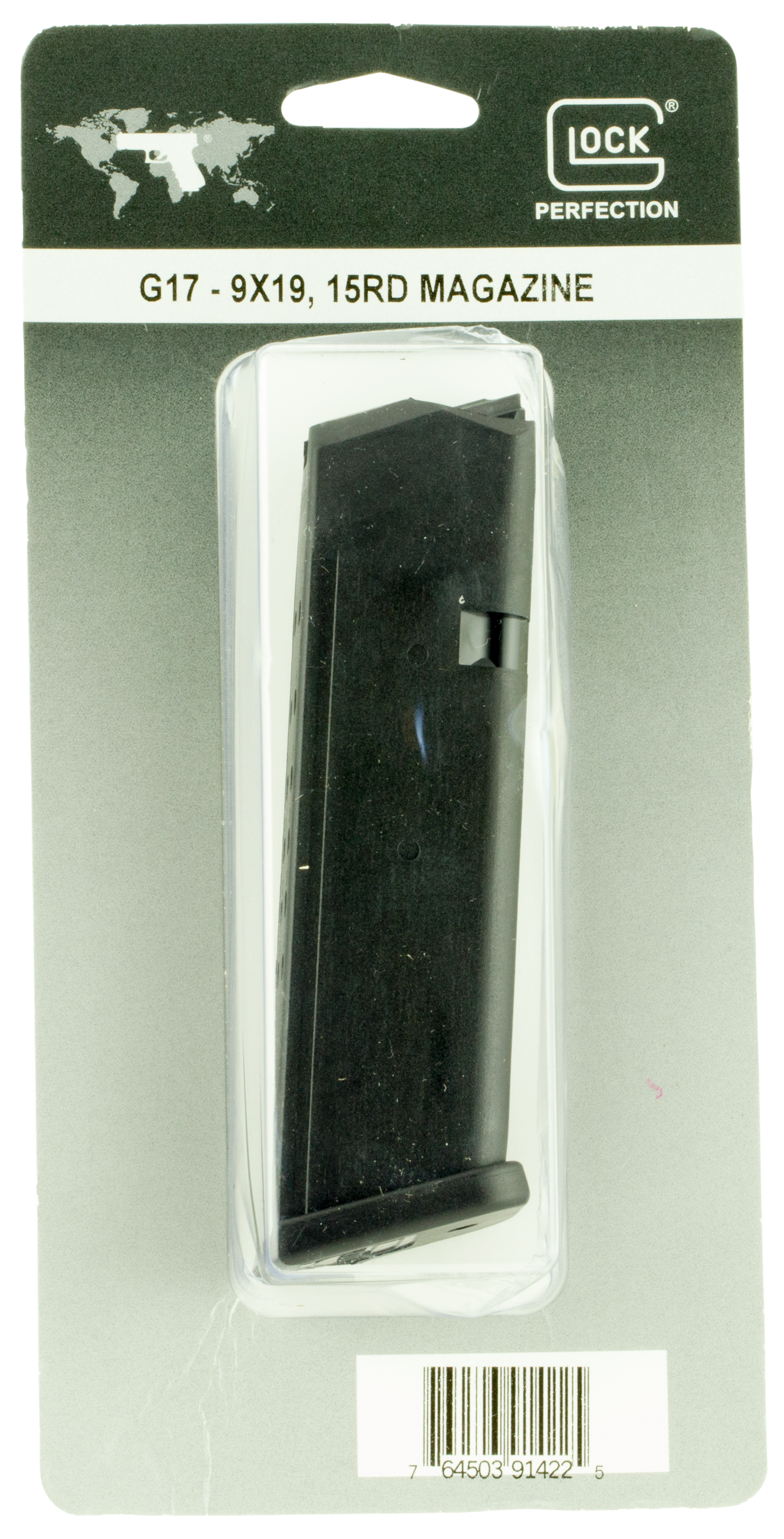 Glock MF17015B G17 15rd 9mm Luger Polymer Magazine