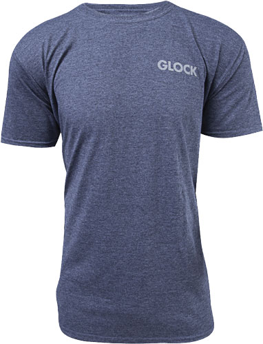Glock AA75156 Pistol Flag  Heather Navy Cotton/Polyester Short Sleeve Medium Semi-Fitted