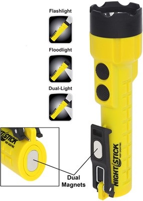 NightStick X-Series Dual-Light Led Flashlight Non Slip Grip Magnets
