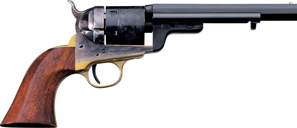 Taylors & Company 550733 1851 C. Mason 38 Special 6rd Shot 5.50" Blued Round Barrel Blued Cylinder Color Case Hardened Color Case Hardened Steel Frame Walnut Grip