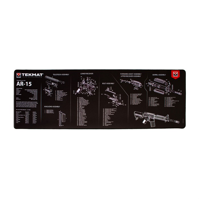 TekMat TEKR44AR15 AR-15 Ultra 44 Cleaning Mat AR-15 Parts Diagram 15" x 44"
