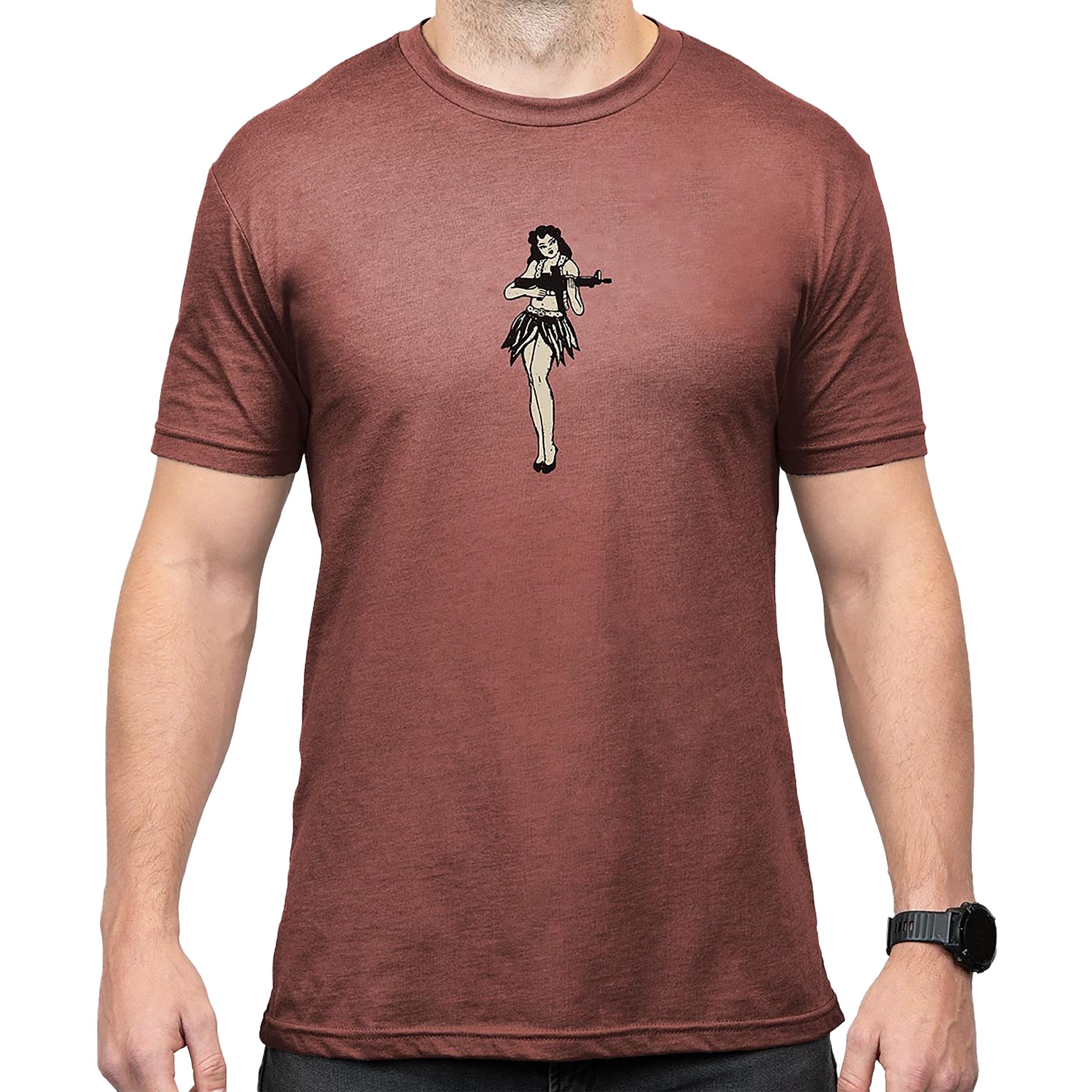 HULA GIRL CVC T-SHIRT 2XL REDROCK HEATHER - MAG1117-613-2XL - 840815135869