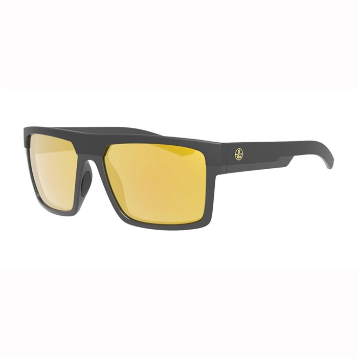 MATTE & GLOSS BLACK ORANGE MIRROR LENS GLASSES