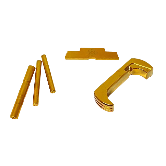 Cross Armory CRG4OKGD 3 Piece Kit  Extended Compatible w/Glock Gen4 Gold Anodized Steel/Aluminum Pistol