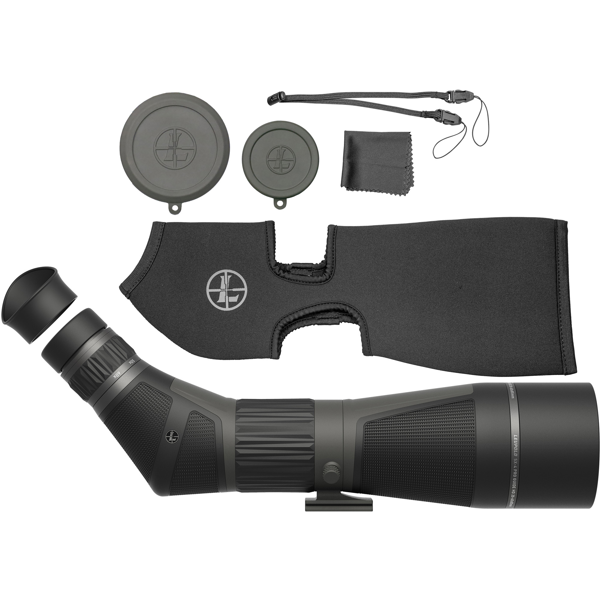 Leupold SX 4 Pro Guide HD Gen2 20-60x85 Angled Spotting Scope Compatible with 1 Inch Mounts - 030317042202