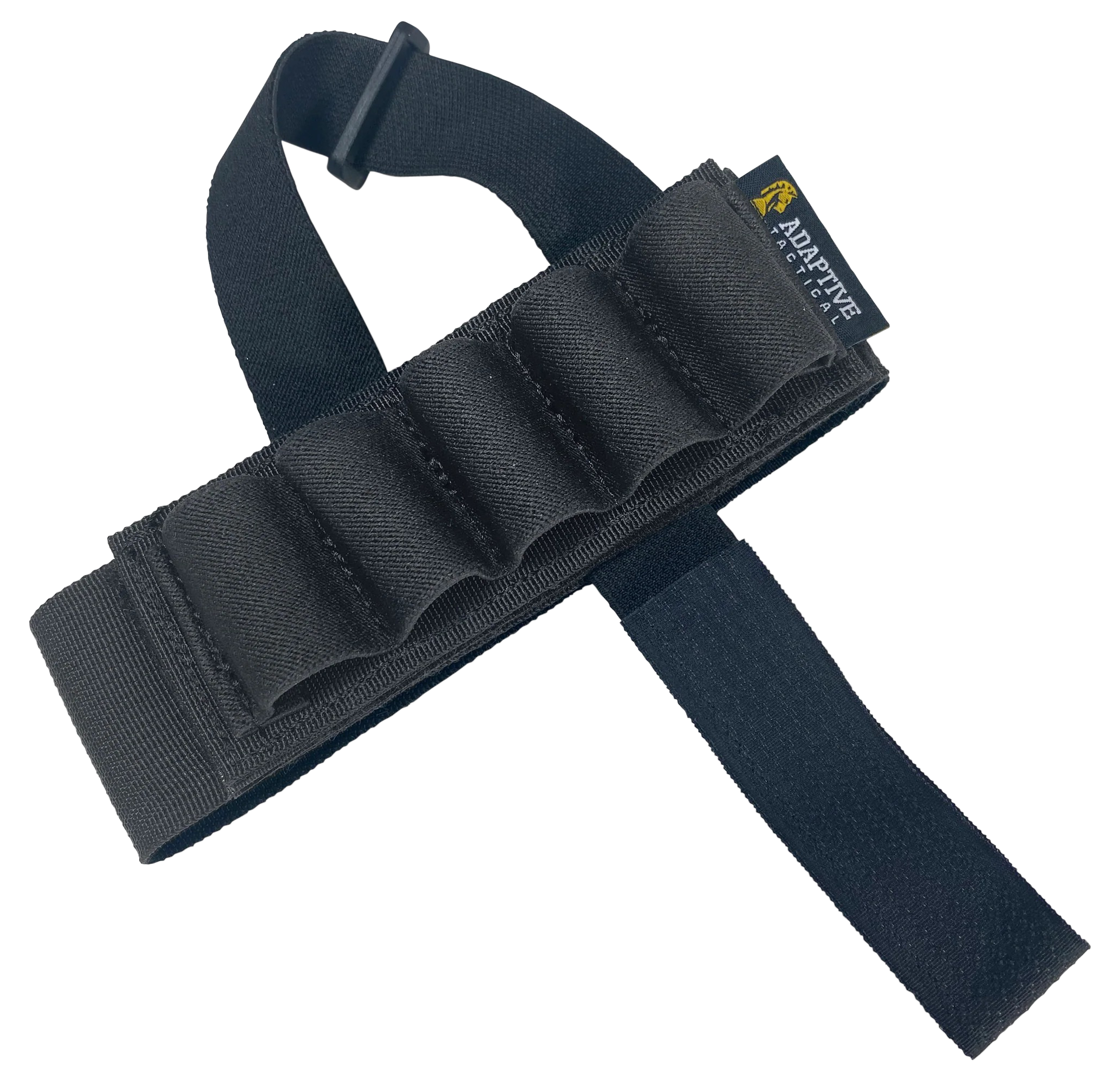 ADAPTIVE TACTICAL AT06400 Stock Mounted Shell Carrier  5rd Shotshells, Removable Black Nylon, Non Slip Loops, Adj. Stock Fit
