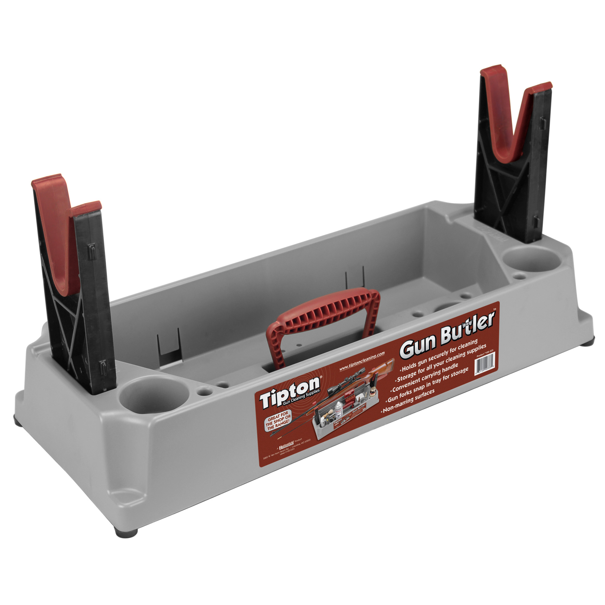 Tipton 100333 Gun Butler Rifle/Shotgun Firearm Gray/Red Plastic - 100333 - 661120003335